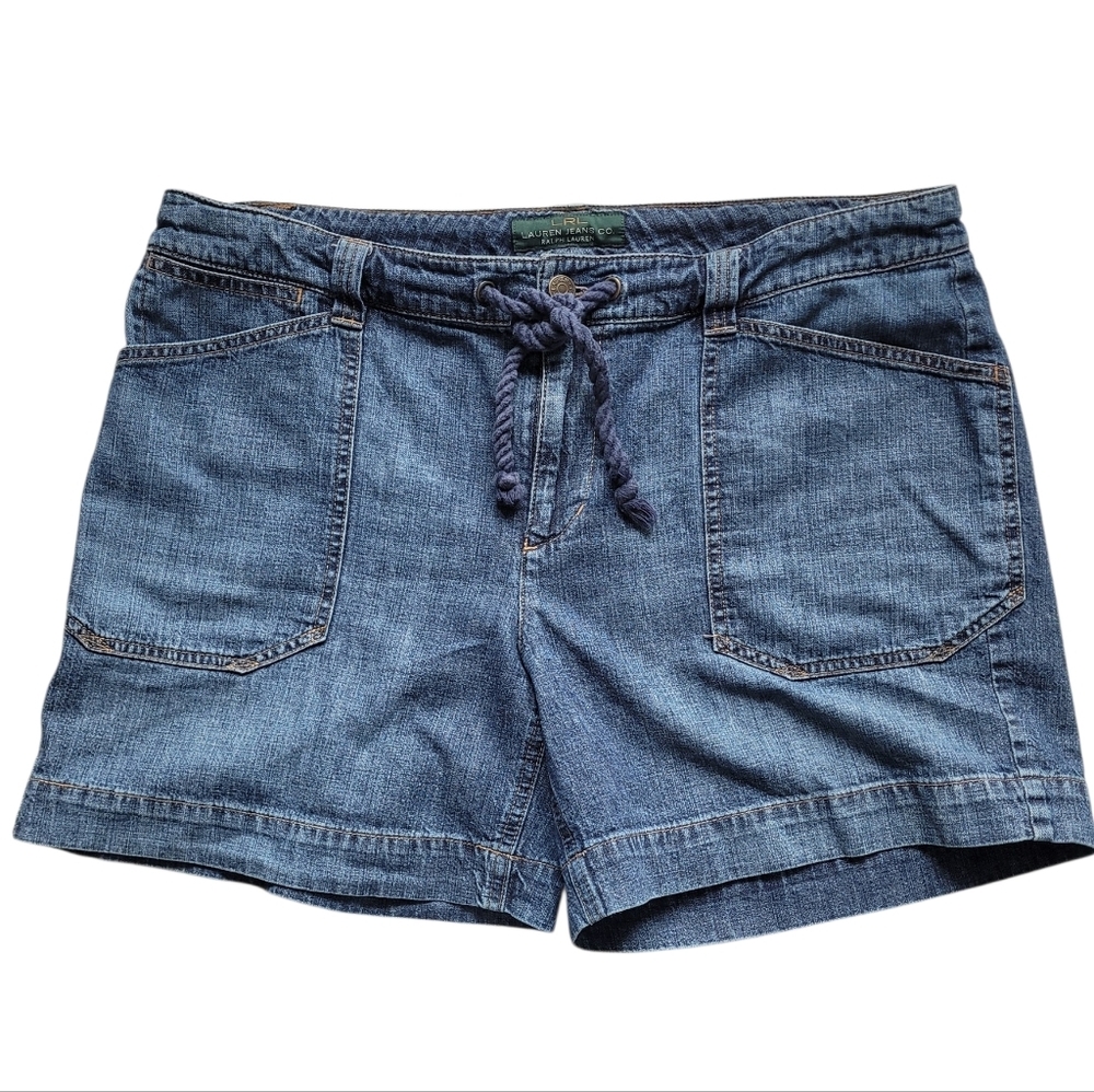 Lauren Ralph Lauren Blue Jean Denim Shorts Preppy Coastal Nautical